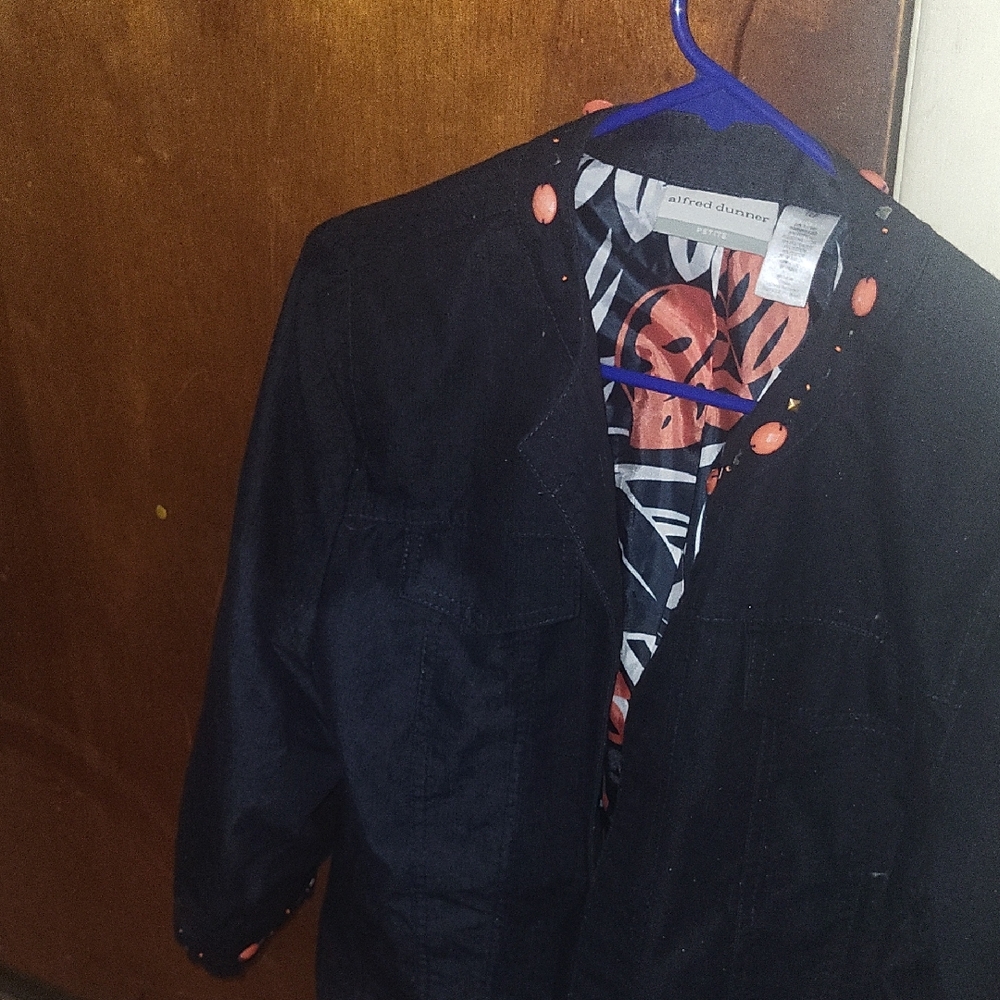 Alfred Dunner Black Lightweight Shirt Jacket